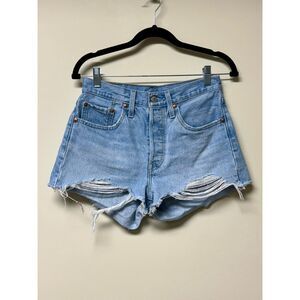 LEVI'S 501 Big "E" Premium Denim Button-Fly High-Rise Shorts, Sz 26